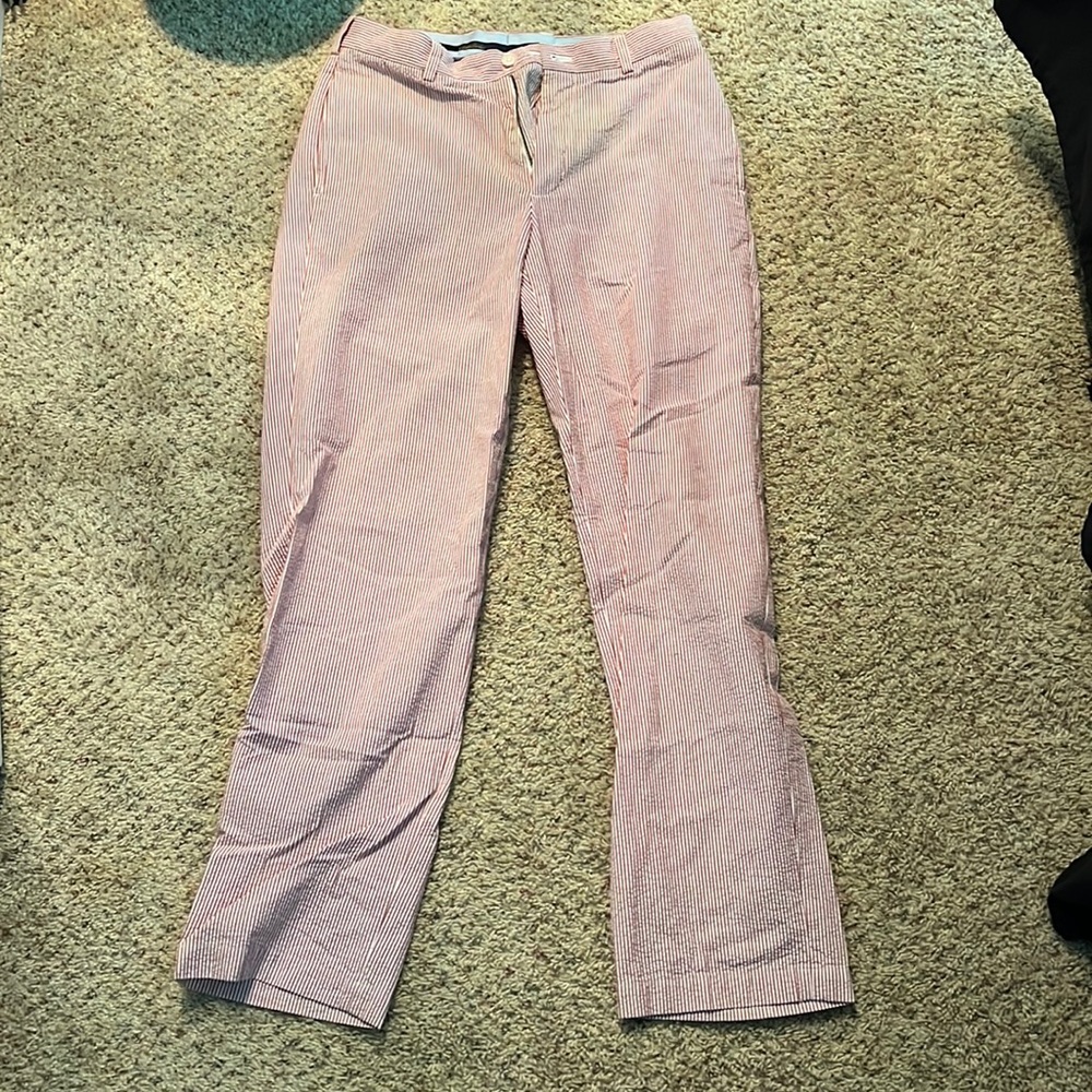 Red and white Brooks Brothers Seersucker Pants